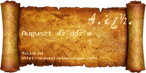 Auguszt Ádám névjegykártya